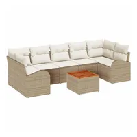 VidaXL Garten-Sofa-Set 8 pcs Beige und Weiß - Beige