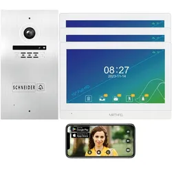 1 Familienhaus 2 Draht BUS WLAN Video-Türsprechanlage HD 170 Grad Weitwinkelkamera -Außenstation in Silber 3x 10" Monitore