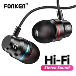 FONKEN 3,5mm In Ohr Kopfhörer Wired Control Ohrhörer Mit Mikrofon Gaming Headset Für Huawei Handy Kopfhörer Sport Musik Headset