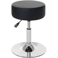 Mendler Hocker HWC-C22, Sitzhocker Schminkhocker, höhenverstellbar Ø 35cm ~ Kunstleder, schwarz