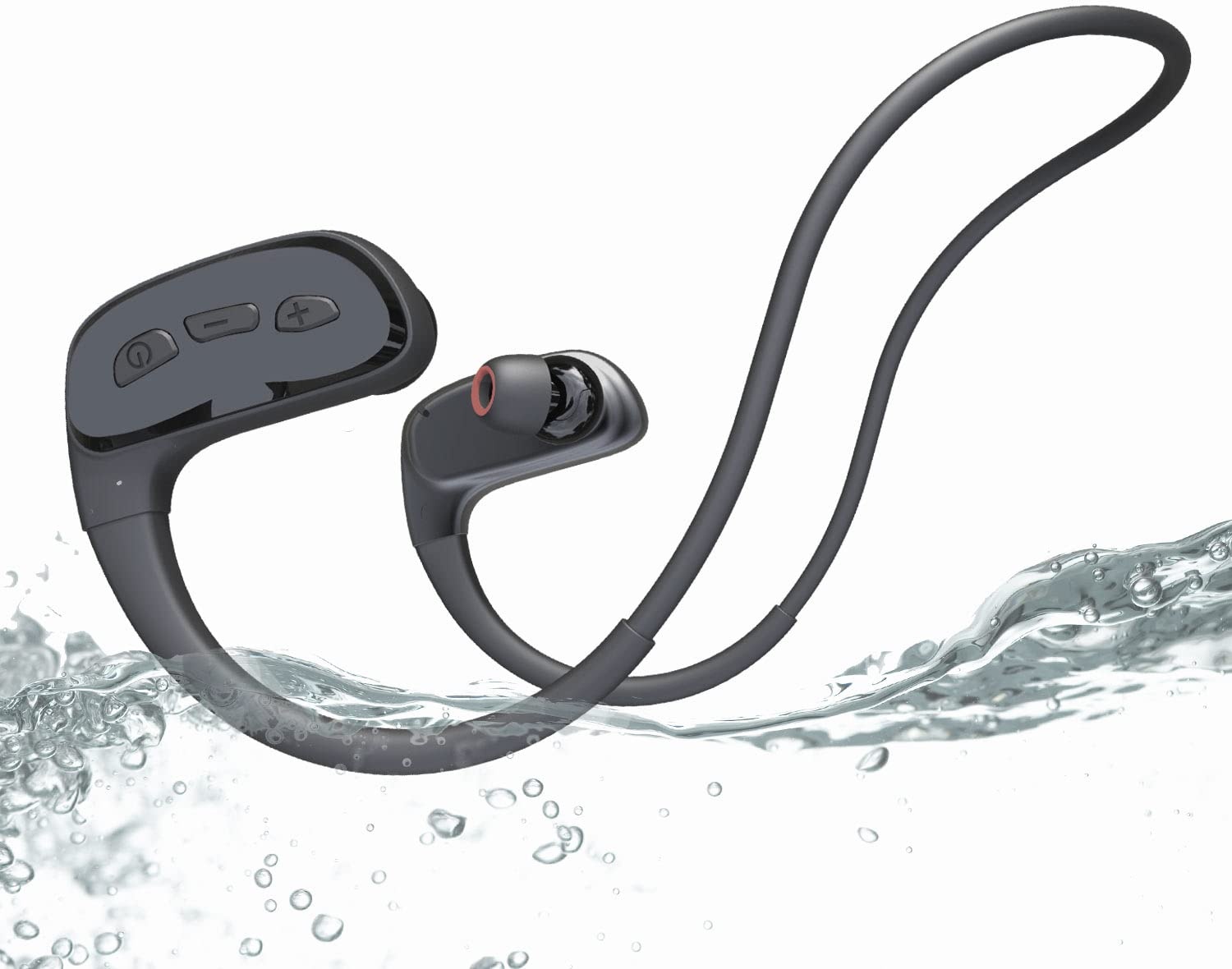 CYBORIS Kopfhörer Schwimmen, IPX8 wasserdichte Bluetooth Kopfhörer, Kabellos in Ear Kopfhörer Sport Kopfhörer mit Mp3 Player 32GB Speicher, Eingebauter Bone Conduction Lautsprecher, EQ-Schaltfunktion