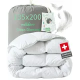 welldora Komfort Bettdecke 135x200 | 100% Extraweiche Federn & Daunen | Fachärztlich geprüft, Oeko-Tex, Allergiker | RDS Zertifiziert für Tierwohl | Ganzjahres Federbett Daunendecke 135x200