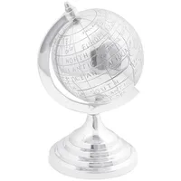 VidaXL Skulptur Globus Silbern 16,5x14x26 cm Aluminium