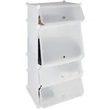 Relaxdays Schuhregal 49 x 91 x 36,5 cm mit 4 Fächern weiß / weiß