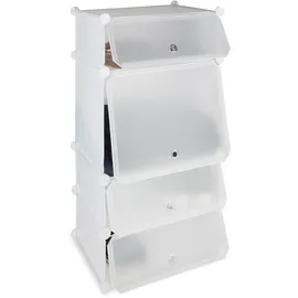 Relaxdays Schuhregal 49 x 91 x 36,5 cm mit 4 Fächern weiß / weiß