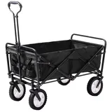 SEEZSSA Bollerwagen Gartenwagen, Campingwagen,Bollerwagen Rollwagen Faltbar, (Karrren 90 X 50 X 100cm), 150kg Max Gerätewagen mit Griff für Heben und Reinigen im Freien schwarz