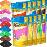 NiToy FlexiSand 8,62 kg formbarer, selbsthaftender Spielsand im Vorteilspack – Trocknet nie aus, Spielspaß für Kinder ab 3 Jahren, Großpackung Nachfüllsand für Sandkastenspiele (10 Dunkle Farben)