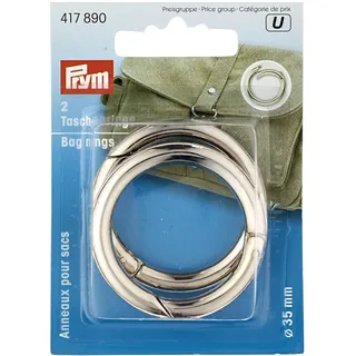 Prym 417890 Taschenringe 35 mm silberfarbig