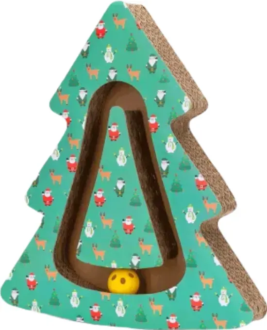 Nobleza exklusiver 2-in-1 Kratzbaum in Weihnachtsbaum-Form