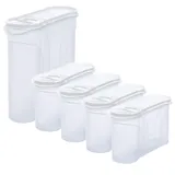 Novaliv Schüttdosen 1 x 4 Liter und 4 x 1 Liter 5-tlg. transparent