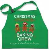 Kinderschürze Schürze Kinder Jungen Mädchen - Weihnachtsschürze - Christmas Cookie Baking Crew personalisiert I Weihnachtsbäckerei - 7-14 Jahre - Grün - weihnachten weihnachts backen - 7-13 Jahre