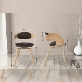 CLP 2er Set Stühle Kingston Stoff natura/braun