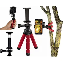 Hama Flex für Smartphone und GoPro, 14 cm, Rot