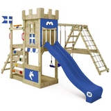 Wickey Spielturm DragonFlyer mit Schaukel & Rutsche, Spielhaus mit Sandkasten, Kletterleiter & Spiel-Zubehör - blau