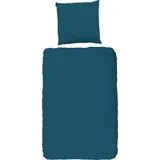 PURE luxury collection Bettwäsche uni petrol B/L: 135x200 cm) - türkis - BL 135x200 cm