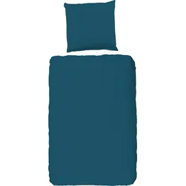 PURE luxury collection Bettwäsche uni petrol B/L: 135x200 cm) - türkis - BL 135x200 cm