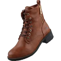 Mustang Schnürstiefelette, mit praktischem Innenreißverschluss, Gr. 44, braun , 90104526-44