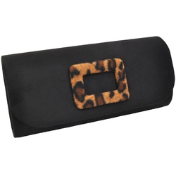 Steuer Modeschmuck Abendtasche Satin-Optik schwarz mit Leo Schnalle