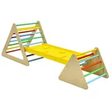 Costway Klettergerüst Kletterleiter Rutsche Kletterbogen