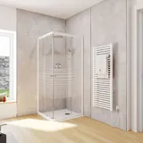 Schulte Home Corner Duschkabine mit Schiebetüren rechts 75 x 180 cm Dekor Querstreifen