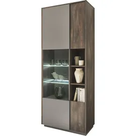 Home Affaire Vitrine LARGO 80 x 40 x 200 cm Braun