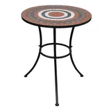 vidaXL Mosaiktisch Ø 60 x 70 cm terracotta/weiß