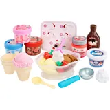 Little tikes Creative Chefs Ice Cream Kit - Mit Speziellem Make-It Mix Spielsand, 17 Zubehörteilen, Realistisches Rollenspielset, für Jungen und Mädchen ab 3 Jahren, Nicht ESSBAR
