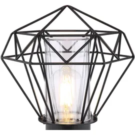 GLOBO Außenstandleuchte Edelstahl H 31,5 cm 1x E27 schwarz