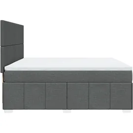 vidaXL Boxspringbett 180 x 200 cm Dunkelgrau