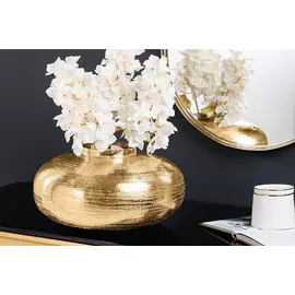 Riess-Ambiente Vase ABSTRACT ORIENT - modern Deko 35cm gold rund Metall Hammerschlag-Design