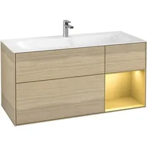 Villeroy & Boch Finion Waschtischunterschrank G070HFPC 119,6x59,1cm, Emotion, Regal rechts Gold matt, Oak Veneer