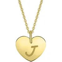 Kettenanhänger ONE ELEMENT "Herz Buchstaben Anhänger aus 333 Gelbgold", gold, Schmuckanhänger, Damen, Herzmit Gravur J im Setmit Halskette, A, Gelbgold 333 Gold, Gelbgold 333, Gold, Kettenanhänger, das perfekte Geburtstagsgeschenk für Frau und Mann