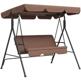 Outsunny Hollywoodschaukel Braun 3-Sitzer