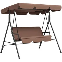 Outsunny Hollywoodschaukel Braun 3-Sitzer