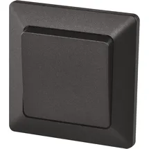 EMOS Wechselschalter schwarz/anthrazit, Lichtschalter mit einer Wippe, 250 V~/10 AX, Kunststoff, ohne Unterputzdose, Schutzklasse IP20
