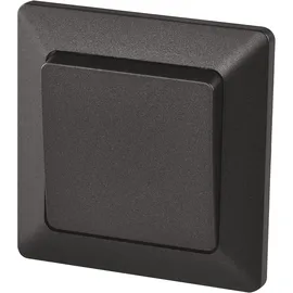 EMOS Wechselschalter schwarz/anthrazit, Lichtschalter mit einer Wippe, 250 V~/10 AX, Kunststoff, ohne Unterputzdose, Schutzklasse IP20