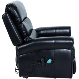 Mendler Fernsehsessel HWC-K63, Relaxsessel Sessel, Liegefunktion Aufstehhilfe Massage Heizfunktion, Kunstleder - schwarz
