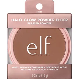 e.l.f. Cosmetics e.l.f. Halo Glow Powder Filter, Gepresster Finishing-Puder, Aufbaubare Deckkraft, Verfeinert das Porenbild, Mit Velours-Puderquaste und Spiegel, Vegan & Tierversuchsfrei, Rich Cool