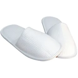 10 Paar Slipper "Relax" Weiss 28 cm lang Baumwolle mit EVA-Sohle sehr weich und luftig Hotelslipper Einwegslipper Einweghausschuhe Gästehausschuhe