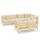 vidaXL Garten-Lounge-Set 7-tlg. mit Creme Kissen Kiefer
