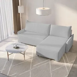 moeblo Eckcouch Cord 2-Sitzer Grau