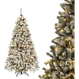 Costway Künstlicher Weihnachtsbaum mit Warmweißen Led-Leuchten 180cm