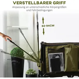 Outsunny Bollerwagen Faltbarer Handwagen bis 120 kg Grün