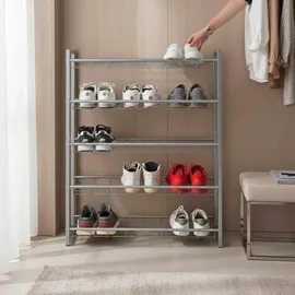Haku-Möbel Schuhregal 80 x 106 x 30 cm silber / silber