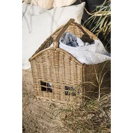 ib laursen Aufbewahrungskorb Korbhaus aus Rattan 30 x 32 x 40 cm grau