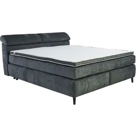 Jockenhöfer Gruppe Boxspringbett Diva, inkl. 7-Zonen-TTFK-Matratze, Kopfteil höhenverstellbar, KS-Topper grau 189 cm x 231 cm