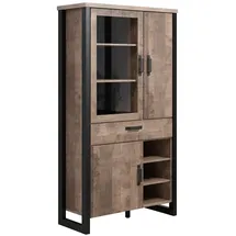 VCM Vitrine Buffetschrank Emile 106 x 45 x 195 cm Braun