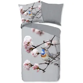 Muller Textil Yule Blumen Grau 135 x 200 cm + 2 x 80 x 80 cm