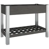 vidaXL Garten-Hochbeet mit Ablage Grau 100x50x75 cm WPC