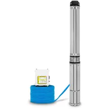 Eberth Tiefbrunnenpumpe 4" Edelstahl 750W 20m Kabel max. Förderhöhe 56m mit Schmutzsieb